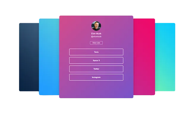 Différents profils de page bio Shorteneo